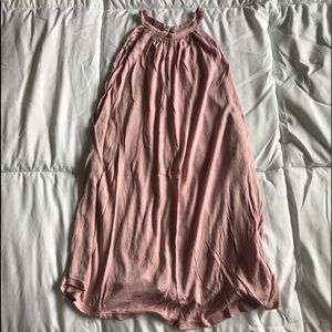 Light pink loose high neck tank top